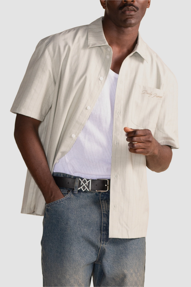 Daily Paper Stripe Script SS Shirt - Beige