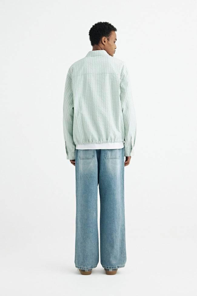 Solid Homme Layered Check Shirt - Green