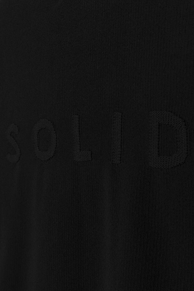 Solid Homme Solid Knit Back Logo Tee - Black