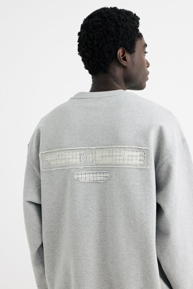 Solid Homme Patch Back Logo Crewneck - Grey