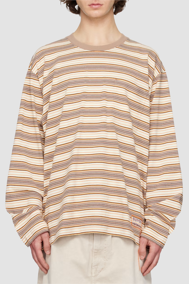 Solid Homme Stripe LS Tee - Beige