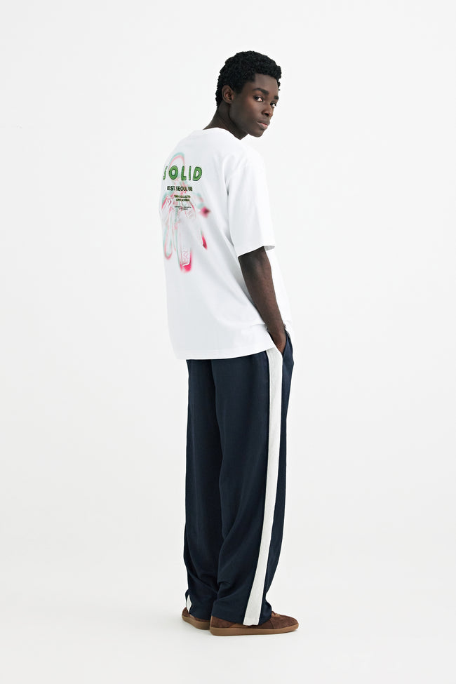 Solid Homme Solid Keyring Graphic Tee - White