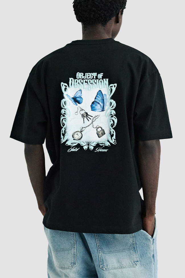 Solid Homme Butterfly Graphic SS Tee - Black