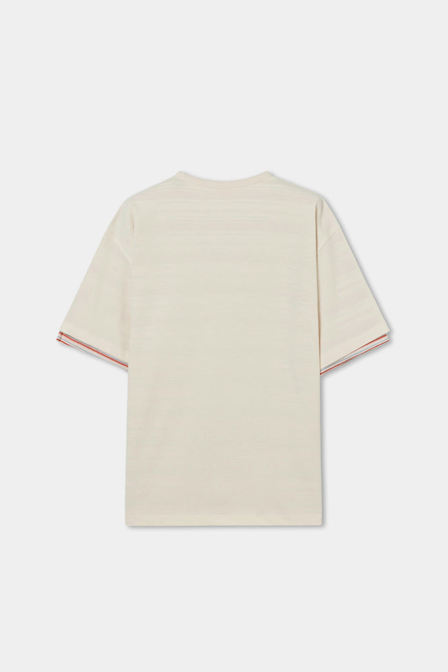 Solid Homme Inside Stripe Reversible Tee - Cream
