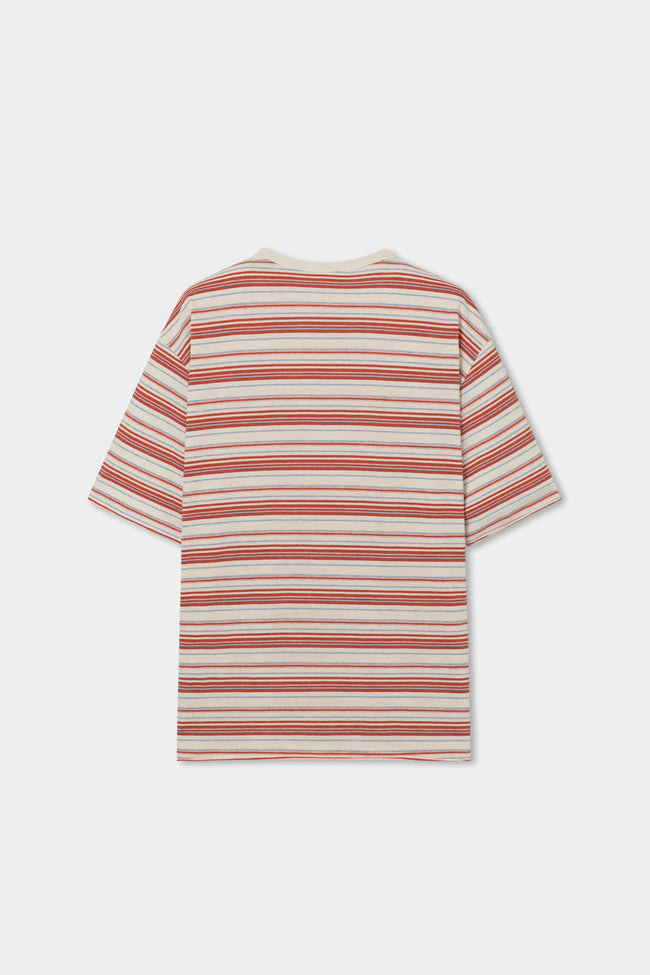 Solid Homme Inside Stripe Reversible Tee - Cream