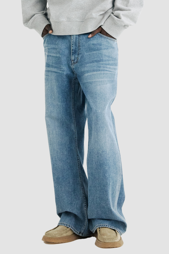 Solid Homme Wide Flare Jeans - Blue