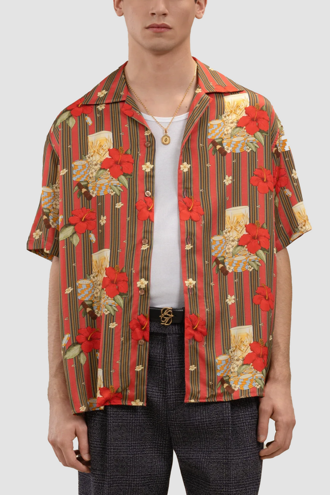Drôle de Monsieur Hibiscus Club Shirt - Red