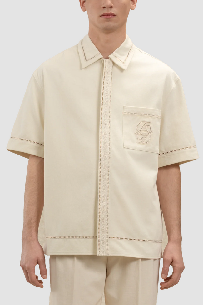 Drôle de Monsieur D Miroir Broderie Shirt - Off White