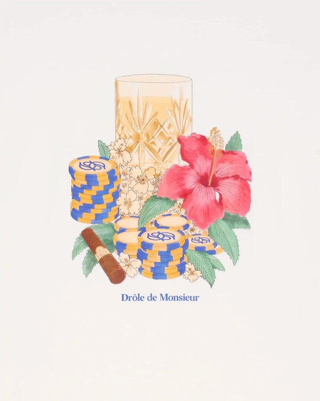 Drôle de Monsieur Hibiscus Club Tee - Off White