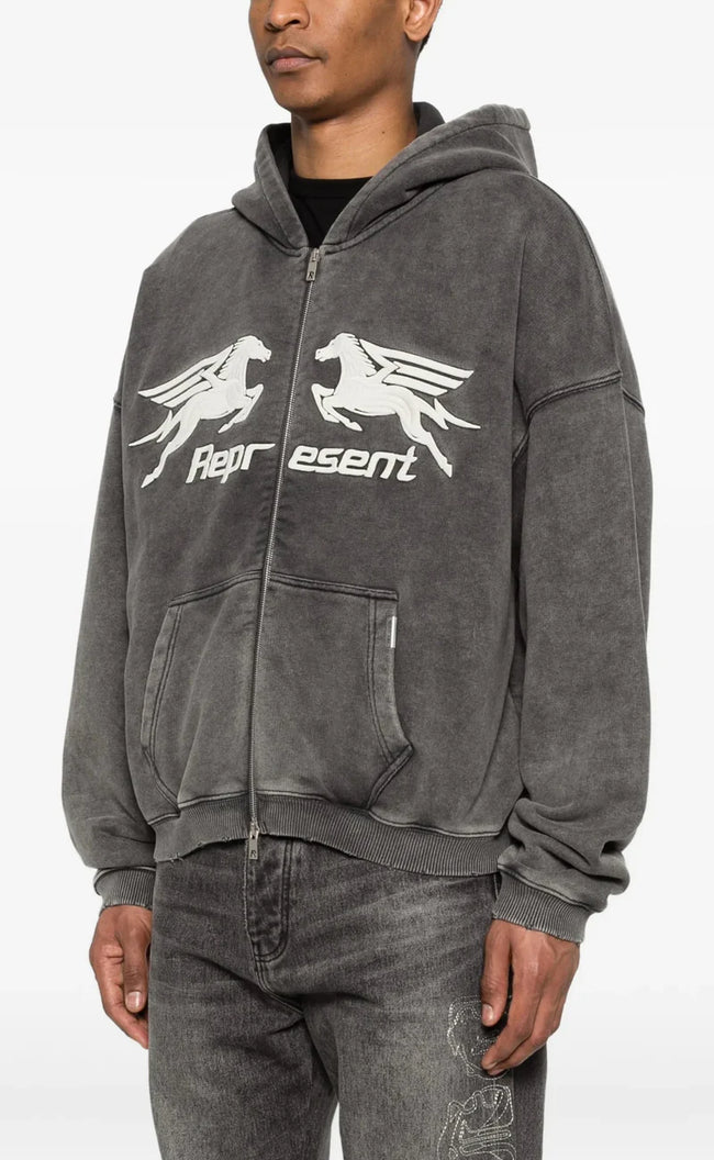 Represent Pegasus Zip Hoodie - Vintage Grey