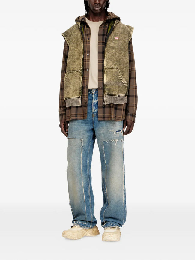 DIESEL S-Boxt-Sl-Zip Vest - Brown