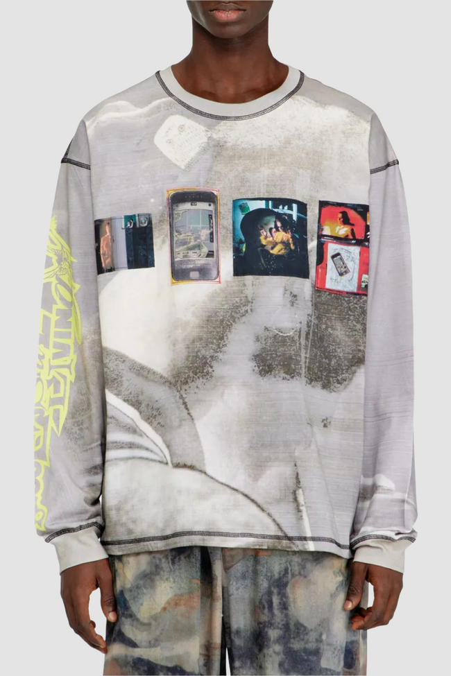 DIESEL T-Boxt-L/S-V3 L/S Tee - Grey