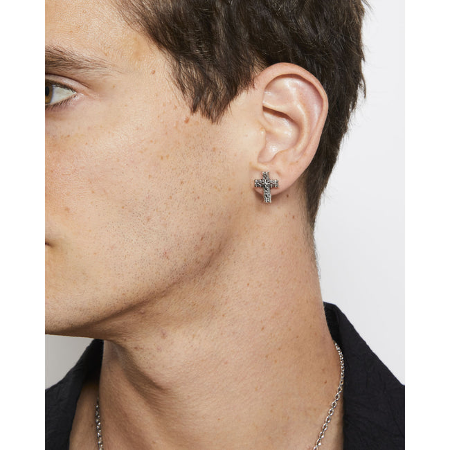 Emanuele Bicocchi Reissue Notre-Dame Cross Stud Earring - Silver