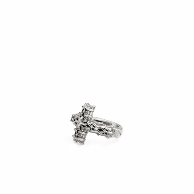 Emanuele Bicocchi Reissue Notre Cross Hoop Earring - Silver