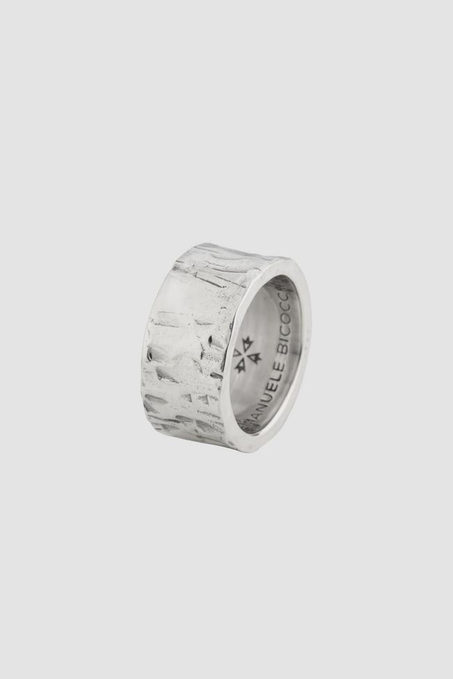 Emanuele Bicocchi Hammered Band Large Ringe - Silver