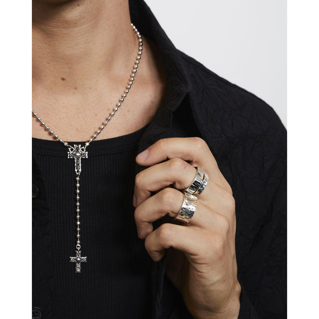 Emanuele Bicocchi Hammered Band Large Ringe - Silver