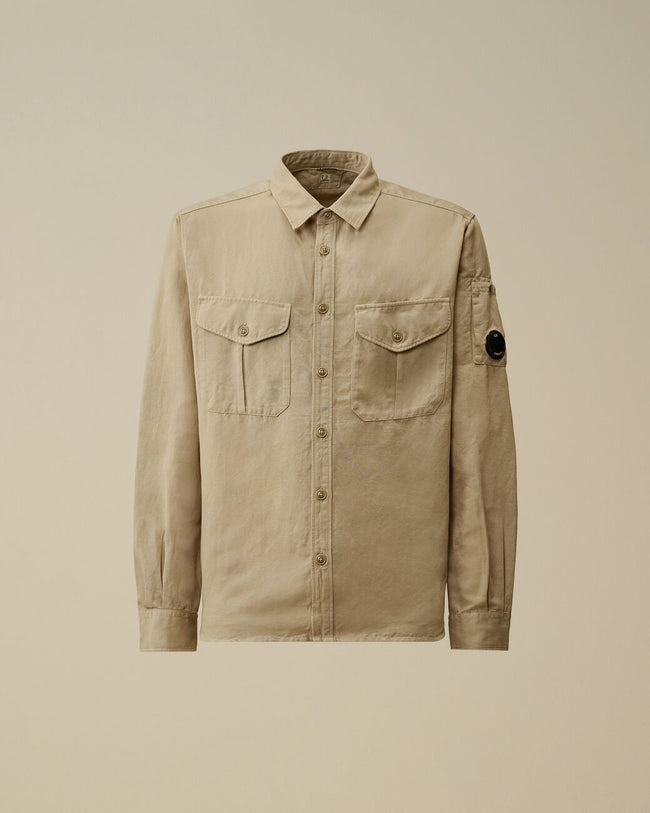 C.P. Company 82A Linen Button Shirt - Dove