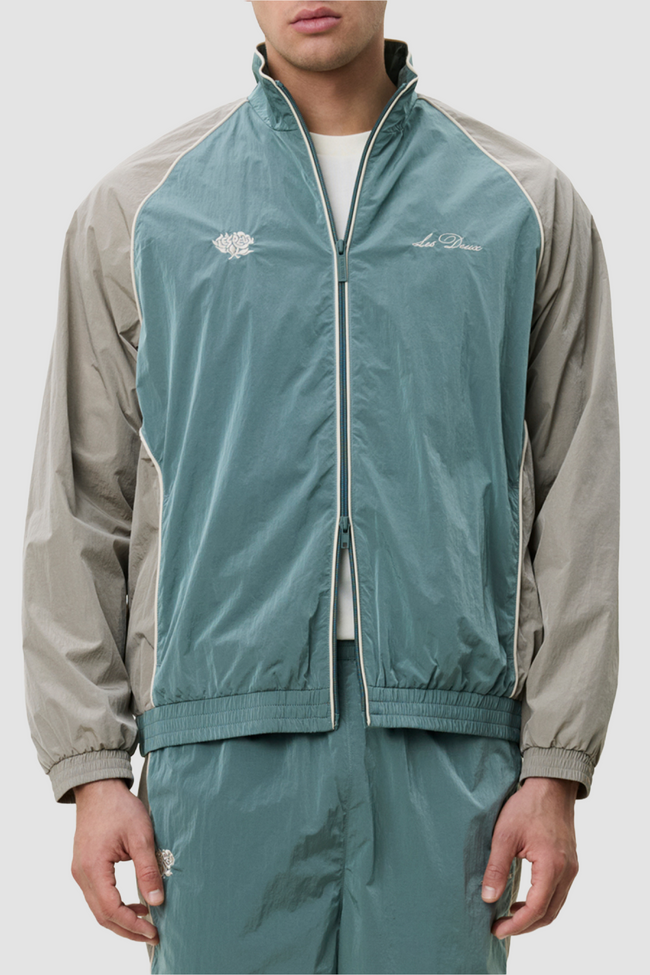 Les Deux  Shiny Crisp Track Jacket - Tea Green