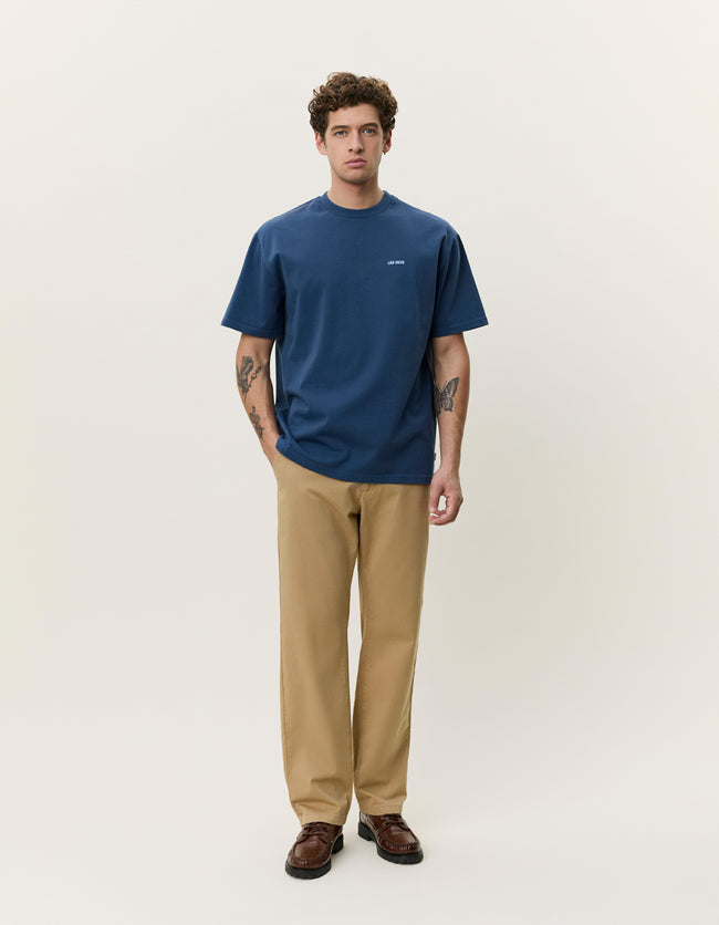 Les Deux Mini Logo Tee - Dark Denim Blue