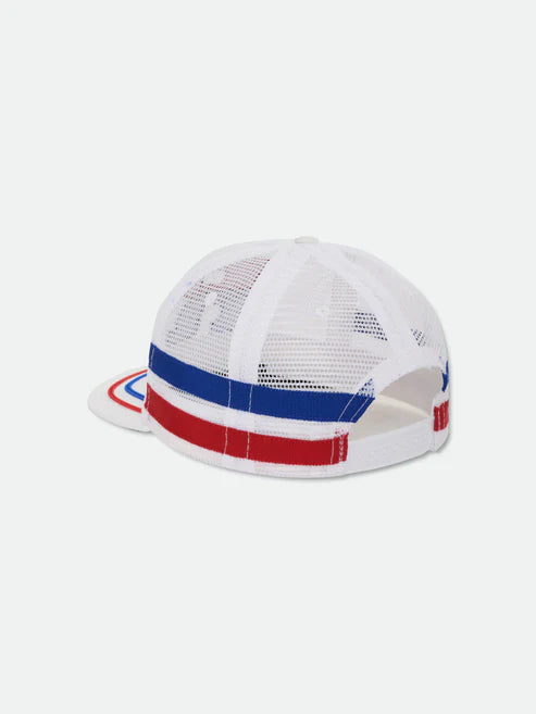 Rhude Split Petrol Logo Trucker Cap - White