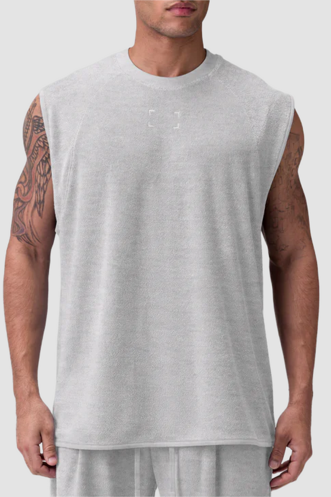 ASRV Towel Terry Cutoff Tank - Heather Grey