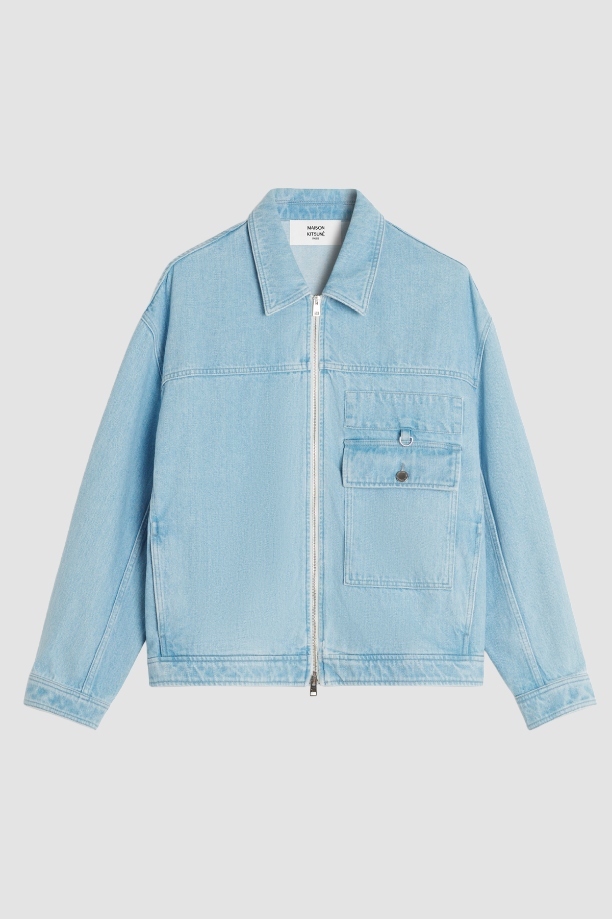 Maison Kitsuné Zipped Denim Jacket - Blue - Due West