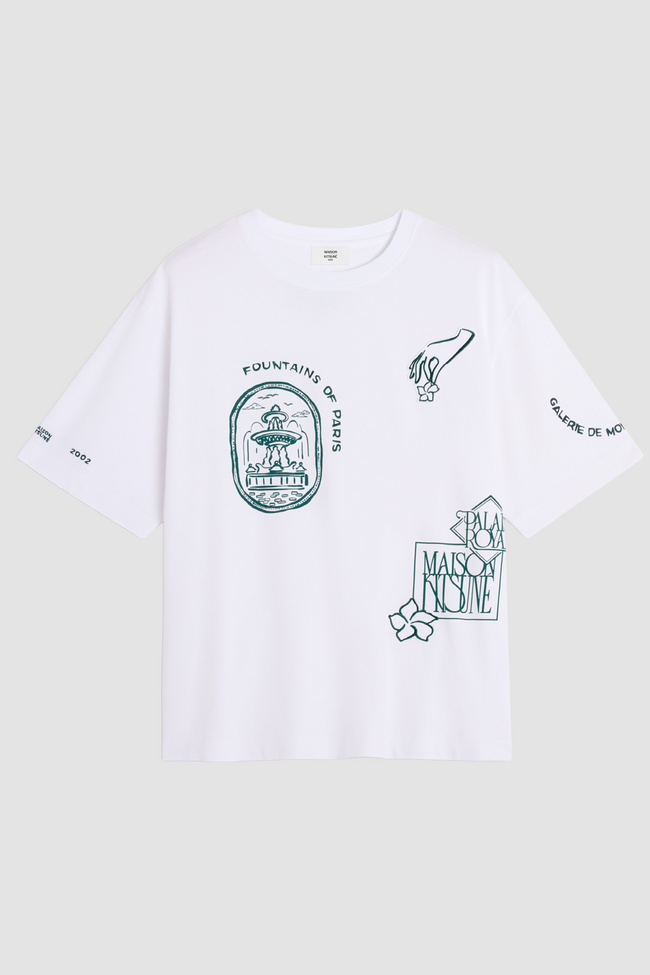 Maison Kitsuné Art Nouveau Stamps Oversized Tee - White