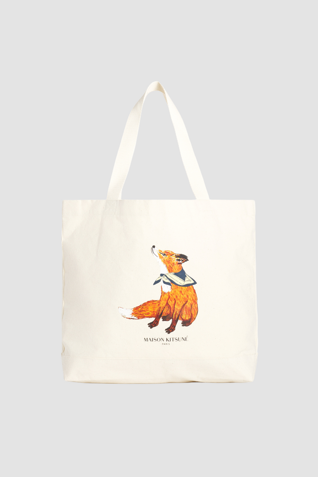 Maison Kitsuné Dreaming Fox Tote Bag - Ecru