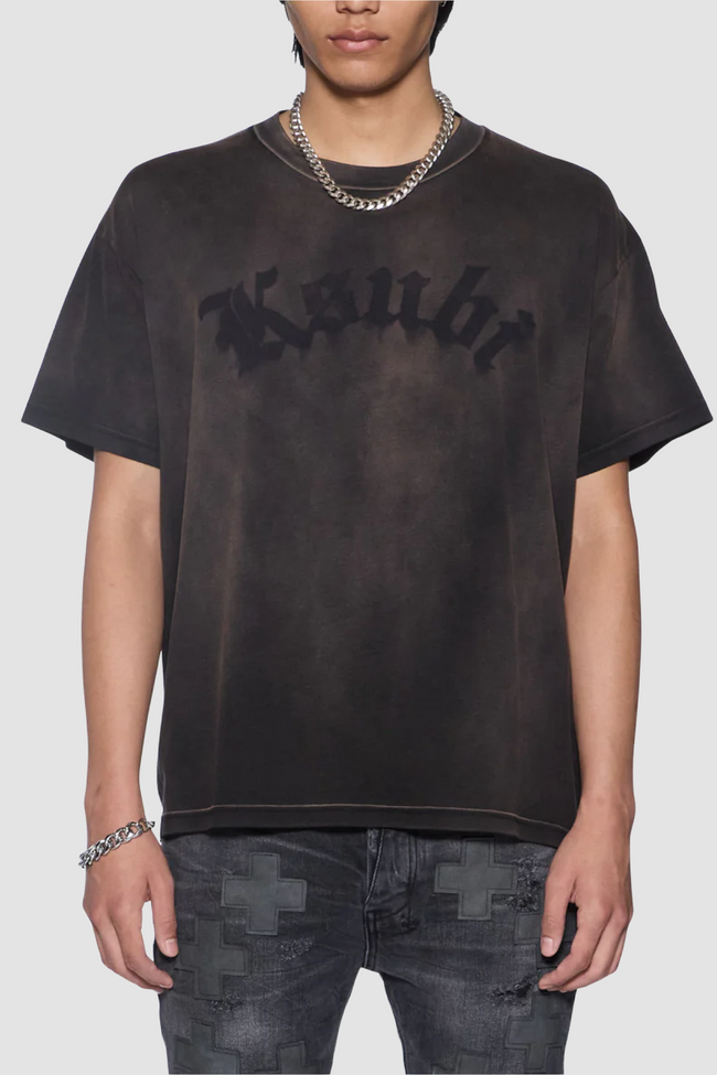 Ksubi Slate Slub Sid SS Sunfade Tee - Charcoal