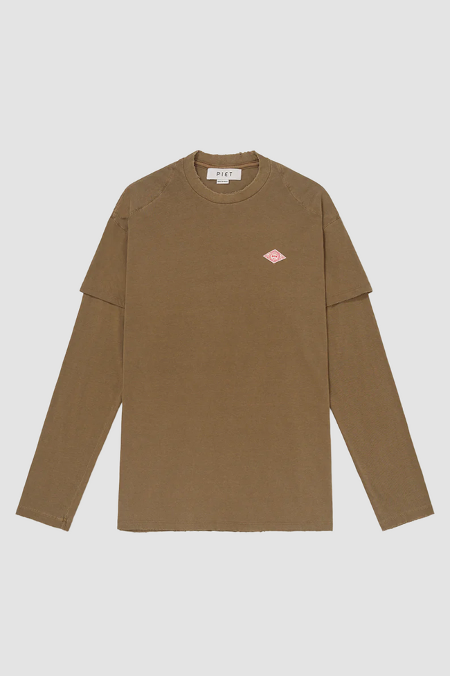 Piet Double LS Tee - Khaki