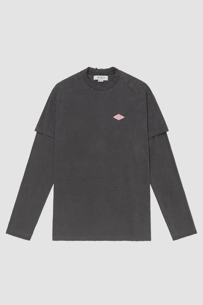 Piet Double LS Tee - Black