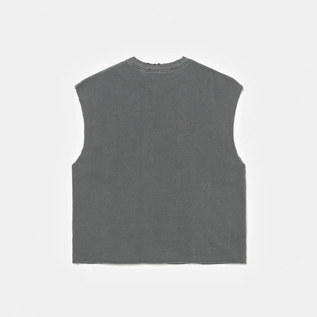Piet Emblem Oversized Raw Edge Tank - Vintage Black