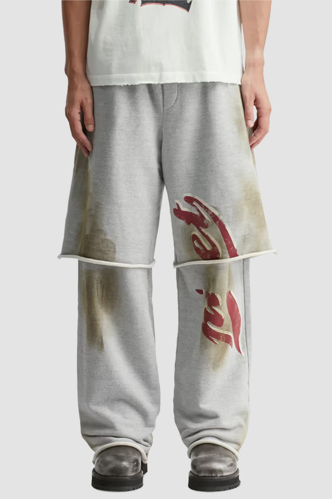 Piet Layered Wide Leg Sweatpants - Grey