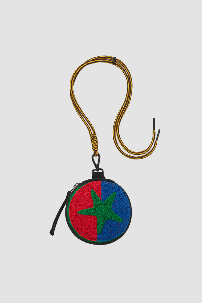 Piet Star Crochet Coin Bag - Red