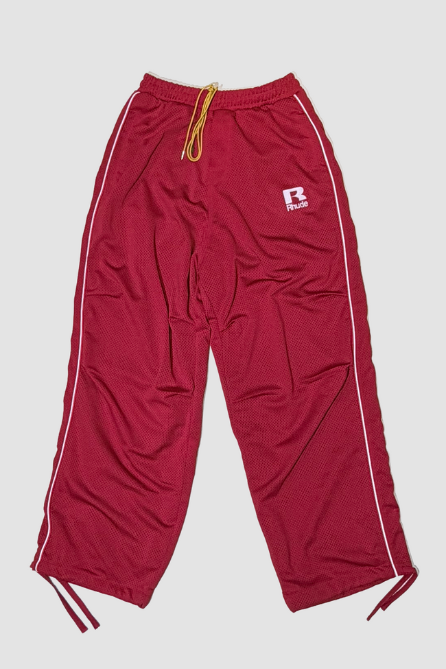 Rhude Mesh Piping Parachute Track Pants - Red