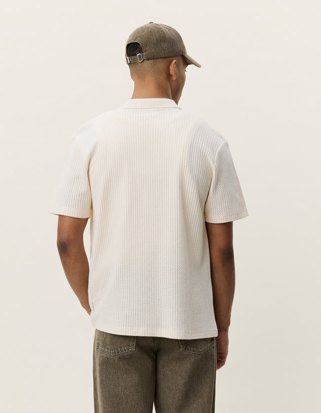 Les Deux Pointelle SS Shirt - Eggnog White