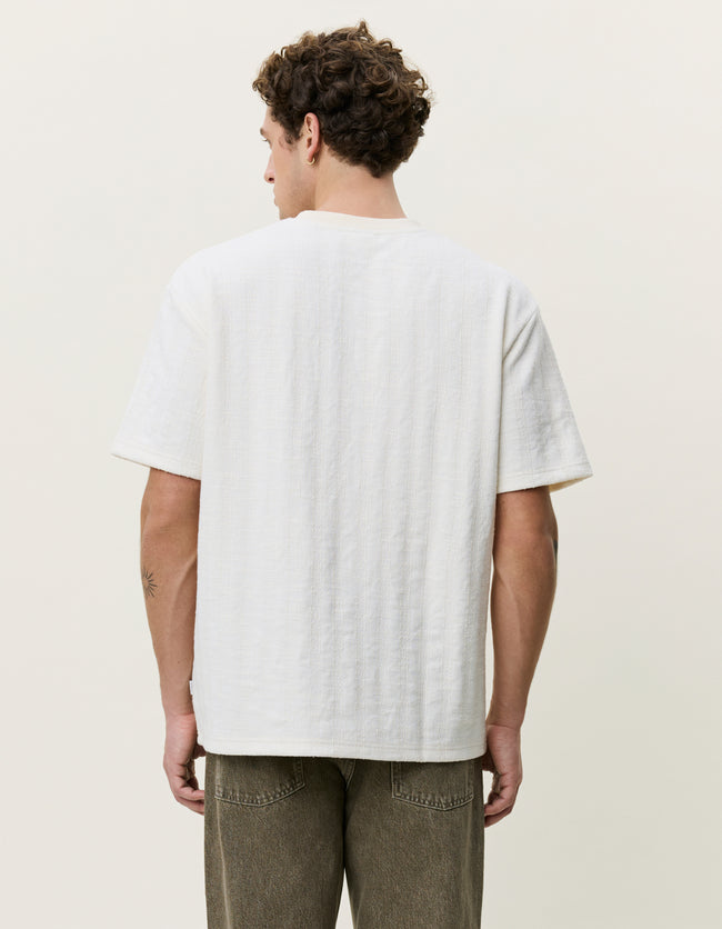 Les Deux Stripe Jacquard Tee - Eggnog White