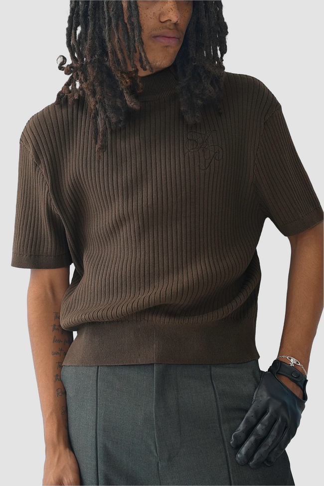 Kody Phillips Mock Neck Tee - Tobacco