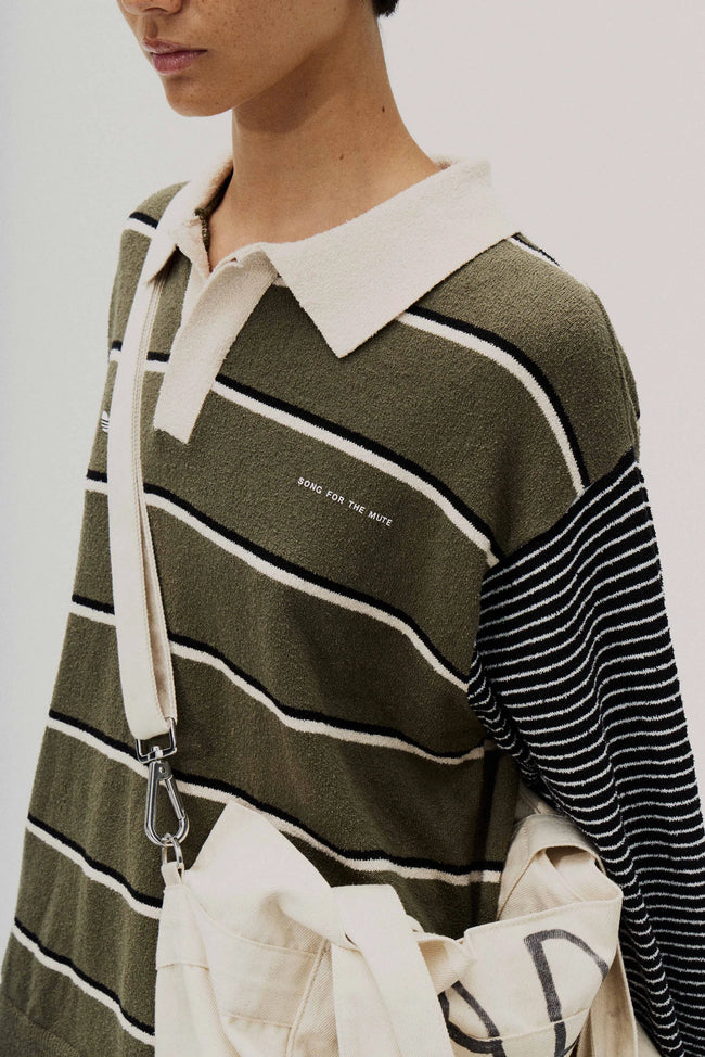 Adidas x Song For The Mute ADI007 L/S Polo Tee - Olive