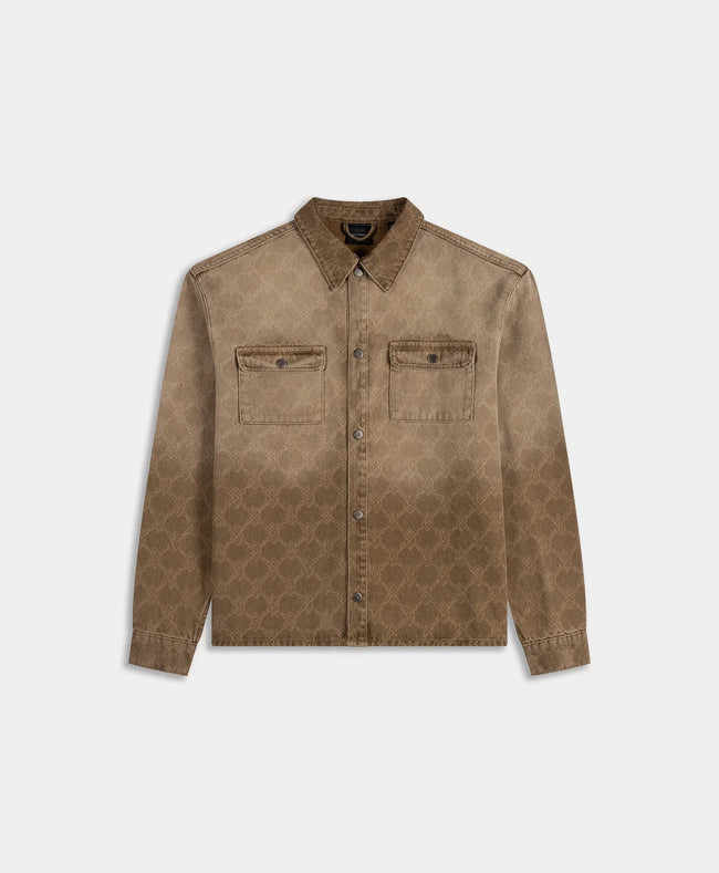 Daily Paper Rahul Faded Shield Denim Shirt - Brown