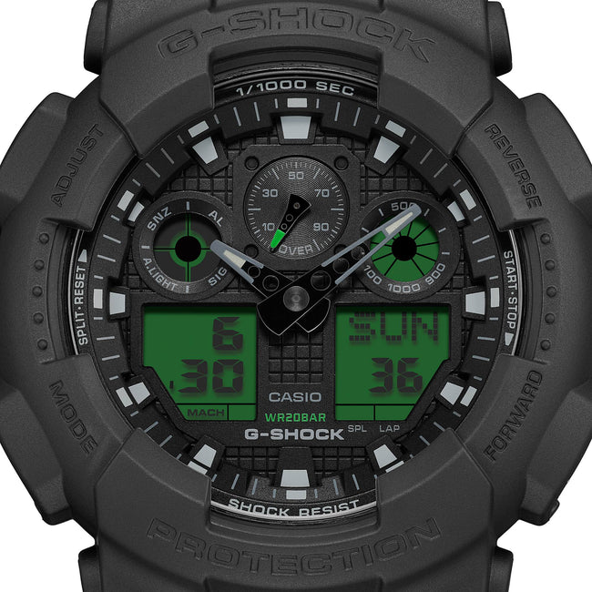 G-Shock GA-100BEG-1A Watch - Black/Electro Green