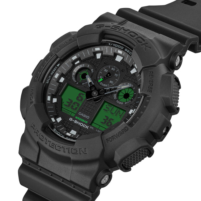 G-Shock GA-100BEG-1A Watch - Black/Electro Green