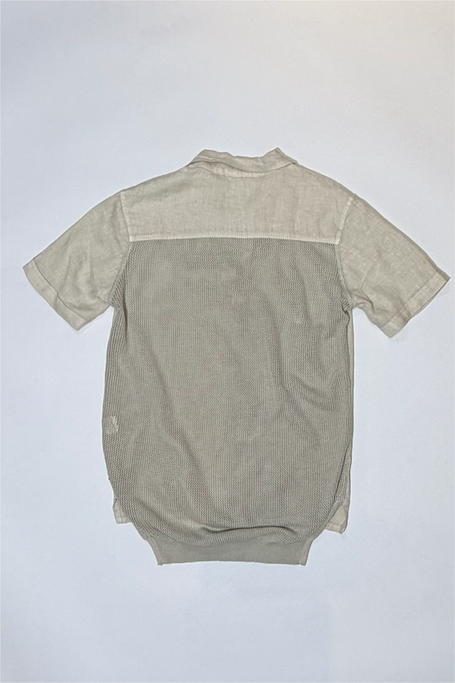 Athoa Tunique SS Knitted Shirt - Beige