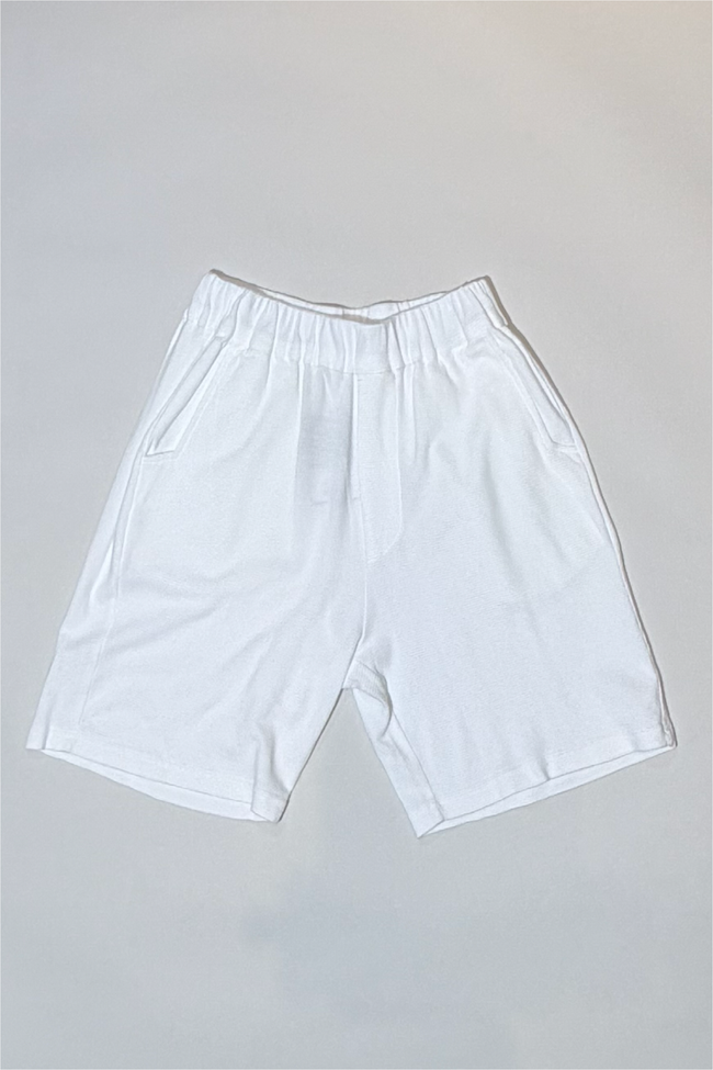 Athoa Waffle Bermuda Shorts - White