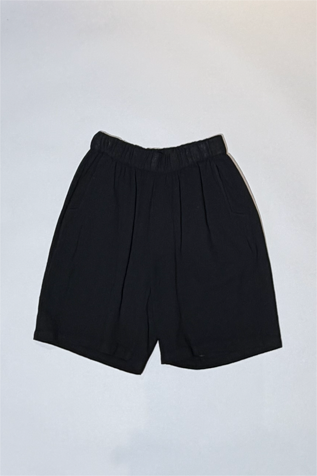 Athoa Bermuda Cotton Shorts - Black