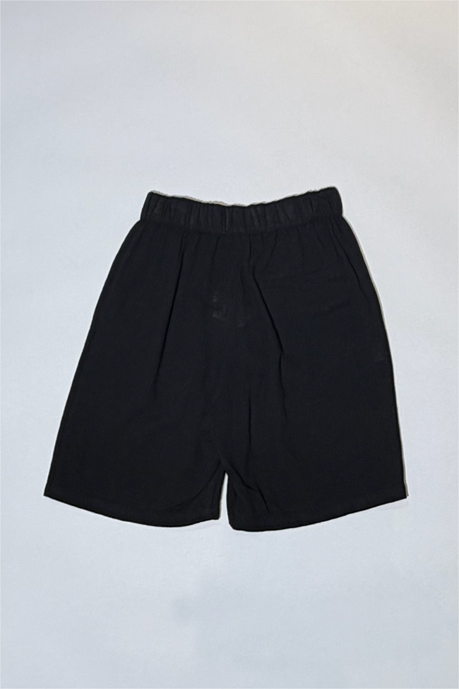 Athoa Bermuda Cotton Shorts - Black