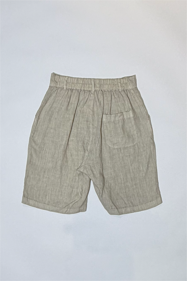 Athoa Bermuda Pleated Shorts - Beige
