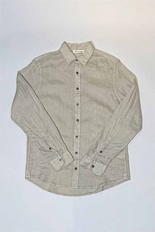 Athoa Linen LS Classic Shirt - Beige