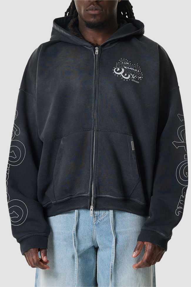 Represent x Beach Boys Endless Summer Zip Hoodie - Stained Black