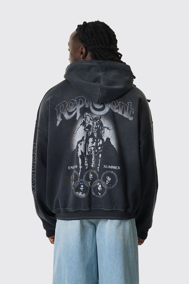 Represent x Beach Boys Endless Summer Zip Hoodie - Stained Black